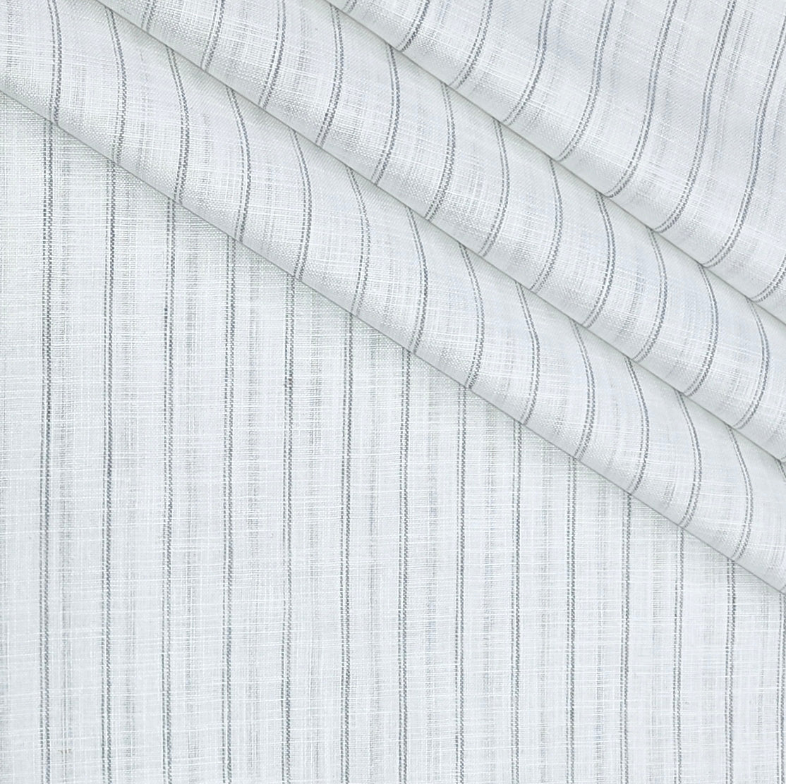 Shirt Fabric ManTire Poly Cotton Wrinkle Free Linen Look Broad Lining Colour White