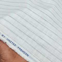 Shirt Fabric ManTire Poly Cotton Wrinkle Free Linen Look Broad Lining Colour White