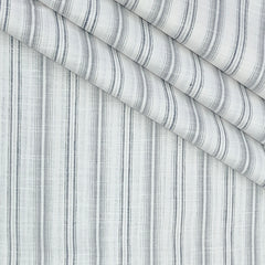 Shirt Fabric ManTire Poly Cotton Wrinkle Free Linen Look Broad Lining Colour Grey N White