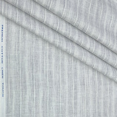 Shirt Fabric ManTire Poly Cotton Wrinkle Free Linen Look Broad Lining Colour Ash White