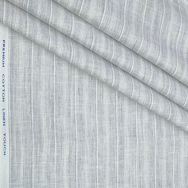 Shirt Fabric ManTire Poly Cotton Wrinkle Free Linen Look Broad Lining Colour Ash White