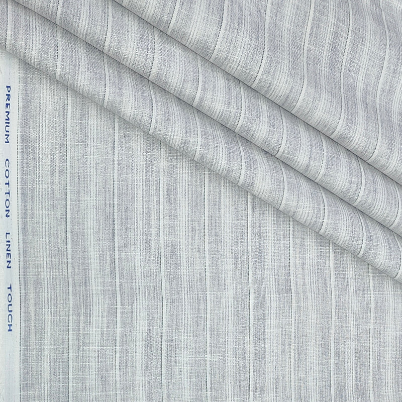 Shirt Fabric ManTire Poly Cotton Wrinkle Free Linen Look Broad Lining Colour Ash White