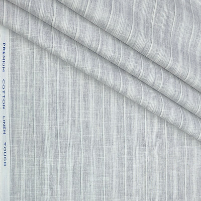 Shirt Fabric ManTire Poly Cotton Wrinkle Free Linen Look Broad Lining Colour Ash White