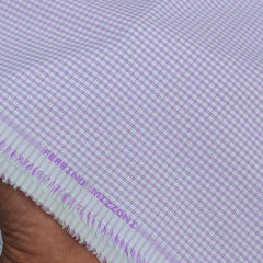 Shirt Fabric Ferrino Mizzoni  Poly Cotton Wrinkle Free Pin Check Colour Lavender