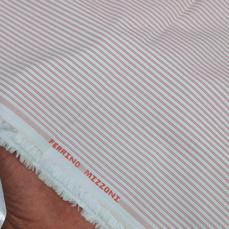 Shirt Fabric Ferrino Mizzoni  Poly Cotton Wrinkle Free Small Lining Colour Blush Red