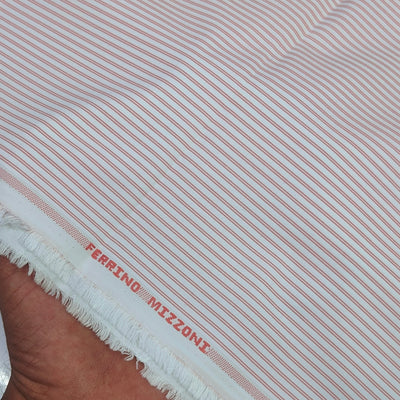 Shirt Fabric Ferrino Mizzoni  Poly Cotton Wrinkle Free Small Lining Colour Blush Red