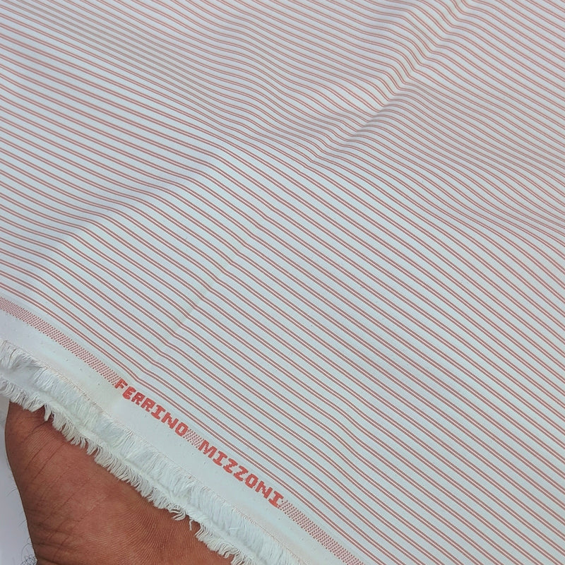 Shirt Fabric Ferrino Mizzoni  Poly Cotton Wrinkle Free Small Lining Colour Blush Red