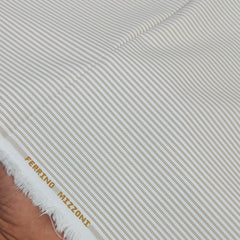 Shirt Fabric Ferrino Mizzoni  Poly Cotton Wrinkle Free Small Lining Colour Brown N White