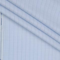 Shirt Fabric Raymond  Poly Cotton Wrinkle Free Broad Lining With Slub Colour Light Blue