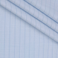 Shirt Fabric Raymond  Poly Cotton Wrinkle Free Broad Lining With Slub Colour Light Blue