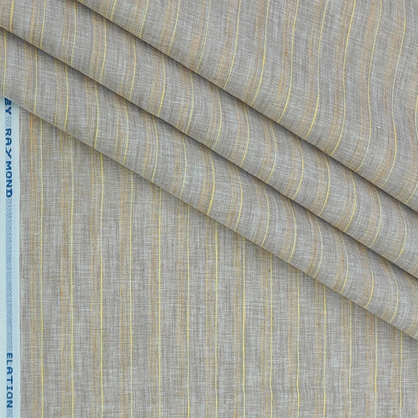 Shirt Fabric Raymond  Poly Cotton Wrinkle Free Broad Lining With Slub Colour Natural Brown