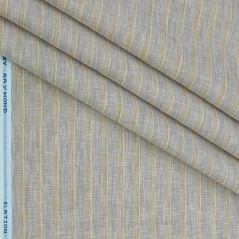 Shirt Fabric Raymond  Poly Cotton Wrinkle Free Broad Lining With Slub Colour Natural Brown