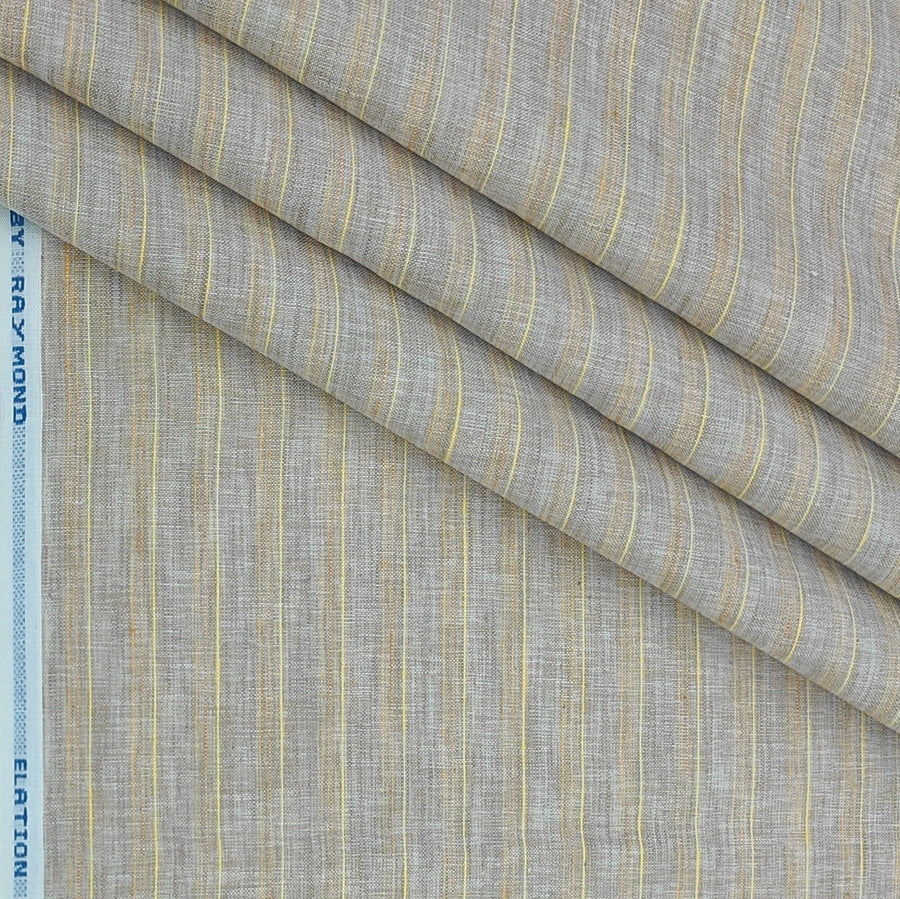 Shirt Fabric Raymond  Poly Cotton Wrinkle Free Broad Lining With Slub Colour Natural Brown