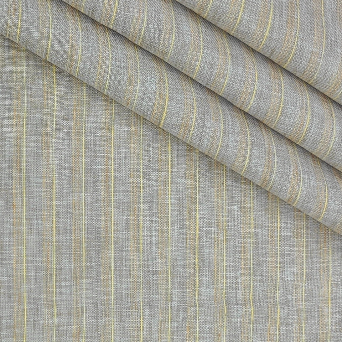 Shirt Fabric Raymond  Poly Cotton Wrinkle Free Broad Lining With Slub Colour Natural Brown