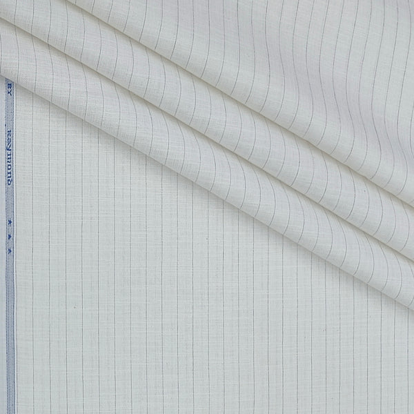 Shirt Fabric Raymond  Poly Cotton Wrinkle Free Lining Colour Ash White