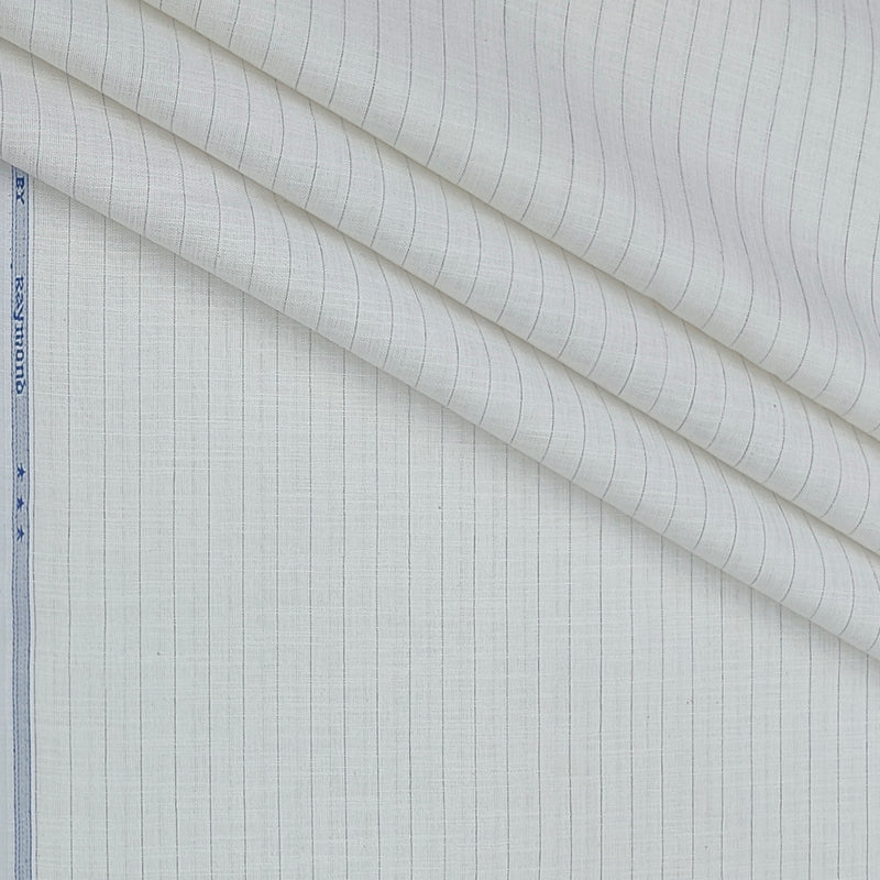 Shirt Fabric Raymond  Poly Cotton Wrinkle Free Lining Colour Ash White