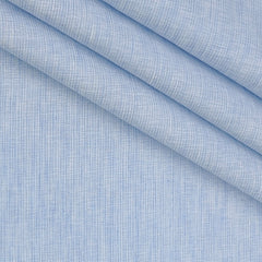 Shirt Fabric Raymond  Poly Cotton Wrinkle Free Pin Lining With Slub Colour Light Blue