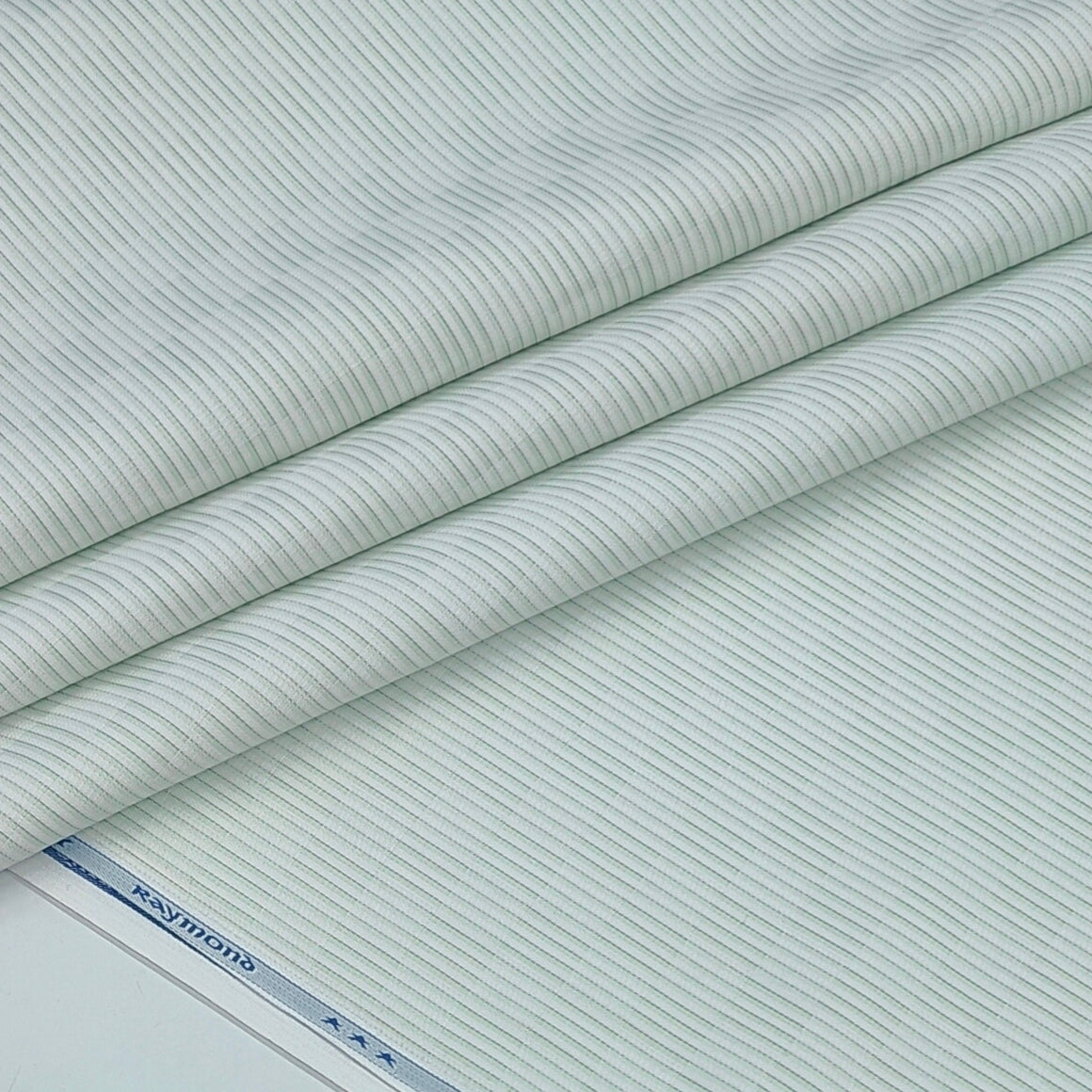 Shirt Fabric Raymond  Poly Cotton Wrinkle Free Jacquard Colour Green N White