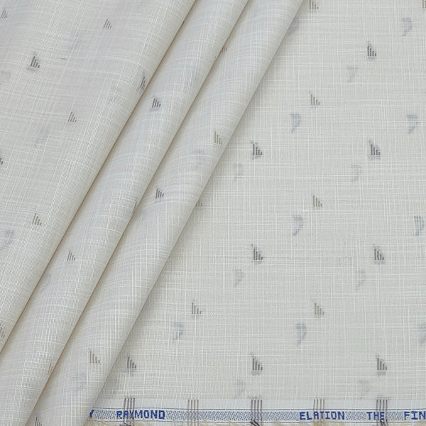 Shirt Fabric Raymond  Poly Cotton Wrinkle Free Dobby With Slub Colour Light Brown