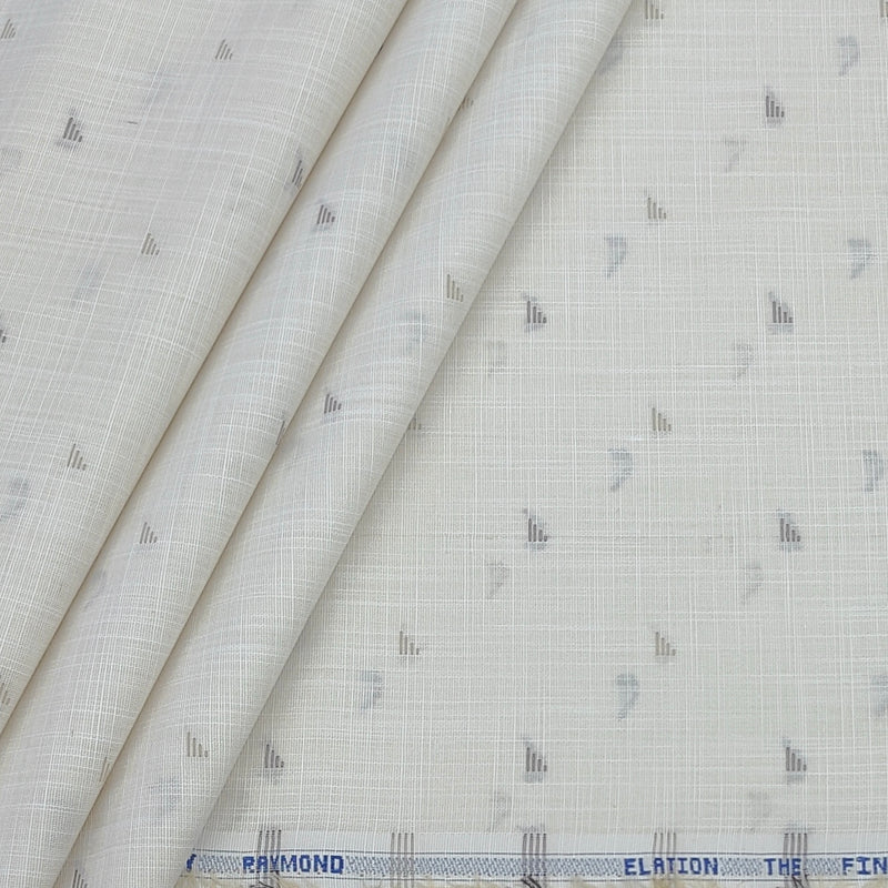 Shirt Fabric Raymond  Poly Cotton Wrinkle Free Dobby With Slub Colour Light Brown