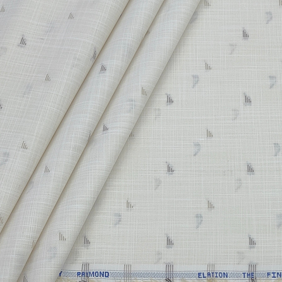 Shirt Fabric Raymond  Poly Cotton Wrinkle Free Dobby With Slub Colour Light Brown