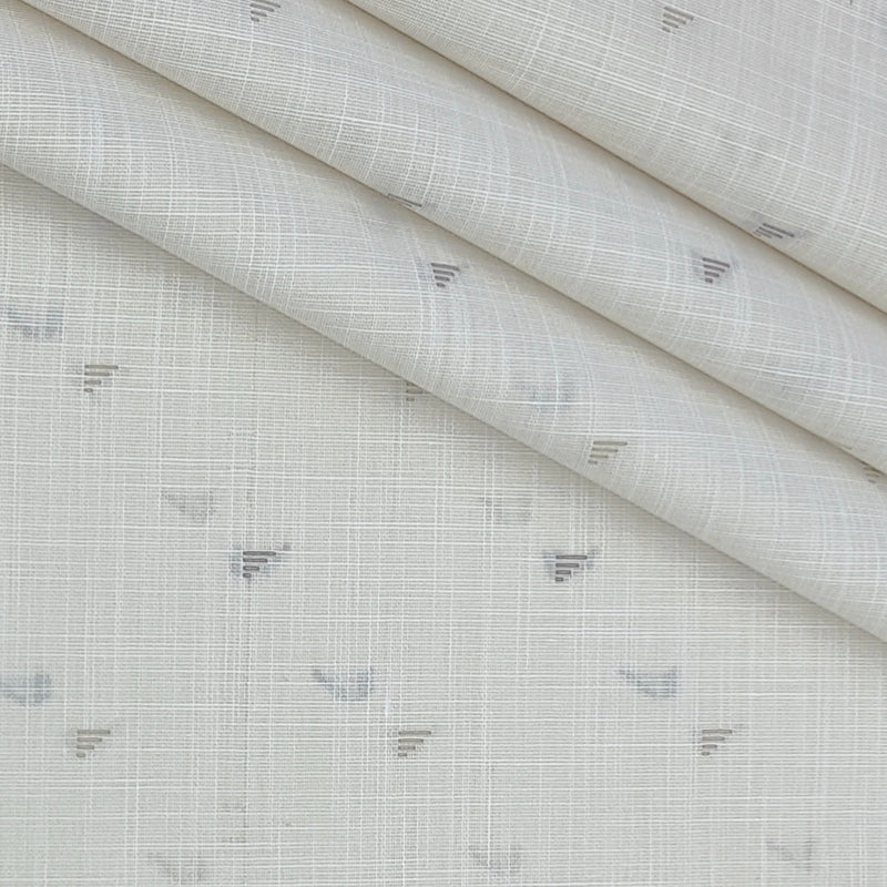 Shirt Fabric Raymond  Poly Cotton Wrinkle Free Dobby With Slub Colour Light Brown