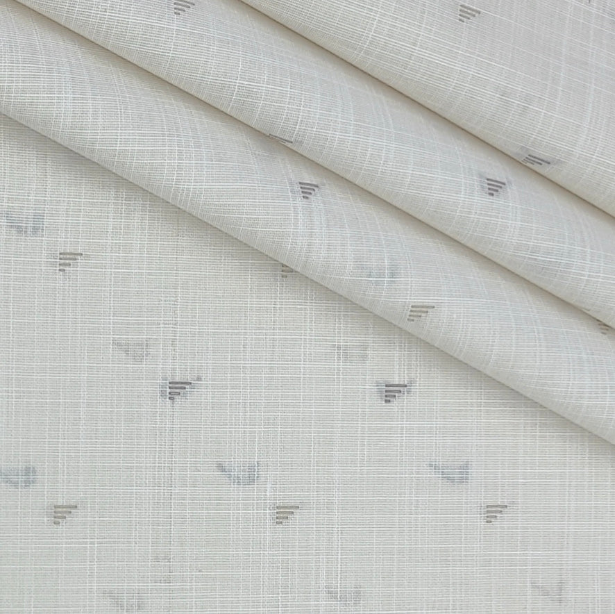 Shirt Fabric Raymond  Poly Cotton Wrinkle Free Dobby With Slub Colour Light Brown