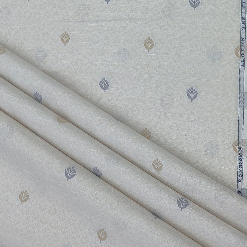 Shirt Fabric Raymond  Poly Cotton Wrinkle Free Jacquard Colour Ash Brown