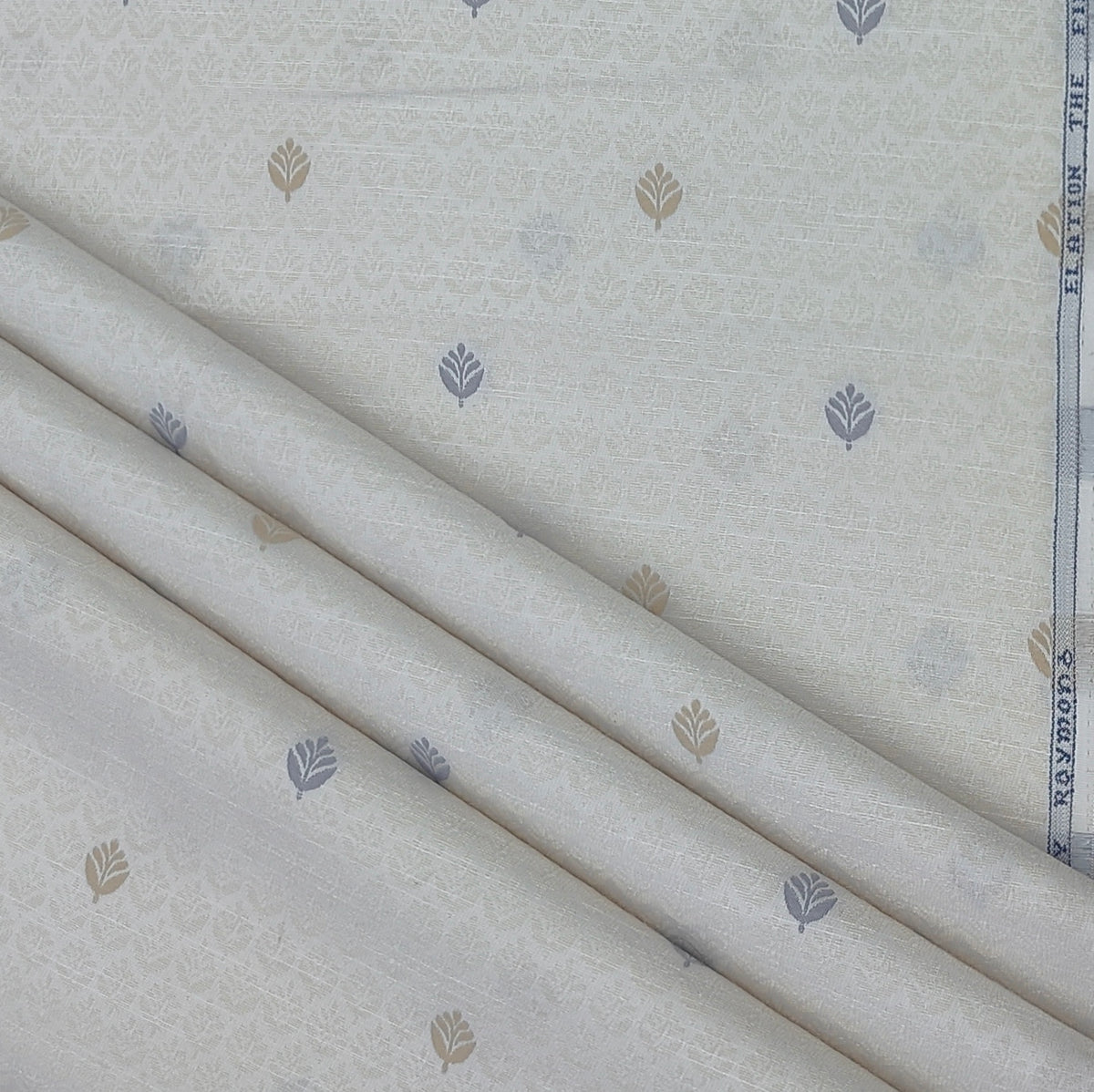 Shirt Fabric Raymond  Poly Cotton Wrinkle Free Jacquard Colour Ash Brown