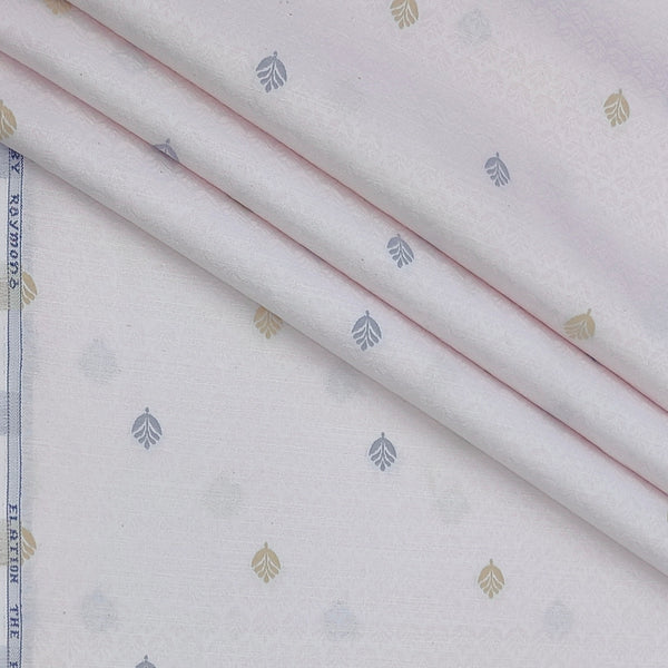 Shirt Fabric Raymond  Poly Cotton Wrinkle Free Jacquard Colour Blush Pink