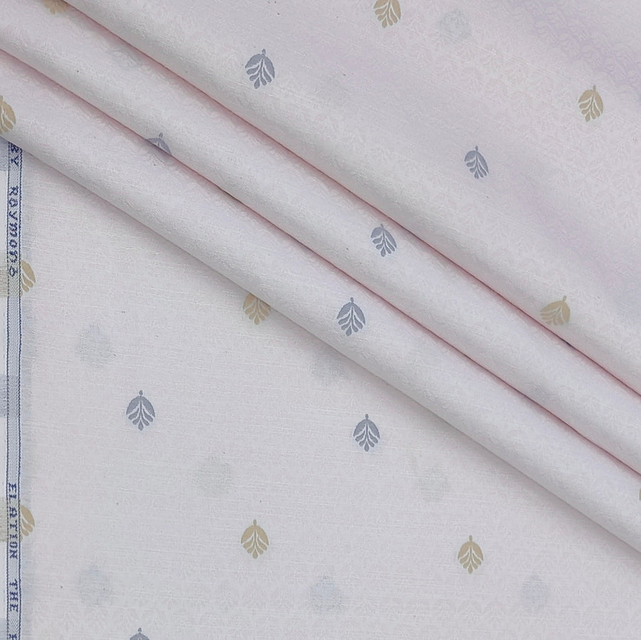 Shirt Fabric Raymond  Poly Cotton Wrinkle Free Jacquard Colour Blush Pink