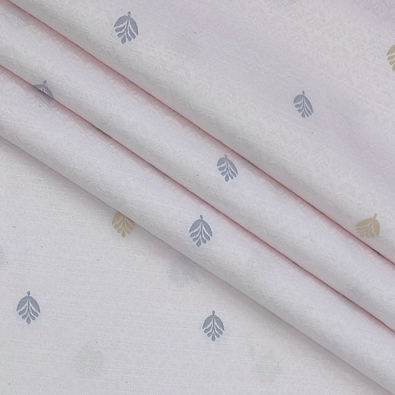 Shirt Fabric Raymond  Poly Cotton Wrinkle Free Jacquard Colour Blush Pink