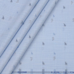 Shirt Fabric Raymond  Poly Cotton Wrinkle Free Dobby With Slub Colour Light Blue