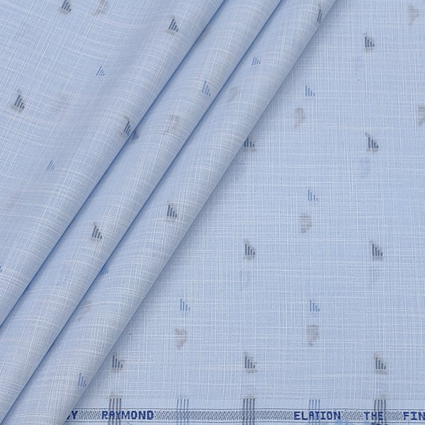 Shirt Fabric Raymond  Poly Cotton Wrinkle Free Dobby With Slub Colour Light Blue