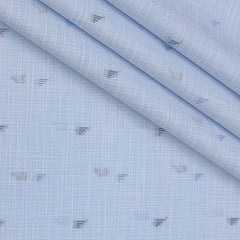 Shirt Fabric Raymond  Poly Cotton Wrinkle Free Dobby With Slub Colour Light Blue