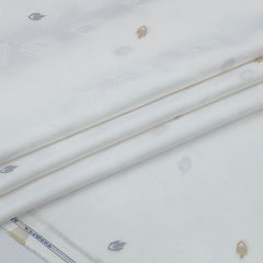 Shirt Fabric Raymond  Poly Cotton Wrinkle Free Jacquard Colour White