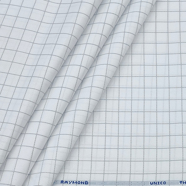 Shirt Fabric Raymond  Poly Cotton Wrinkle Free Check With Jacquard Colour Black N White