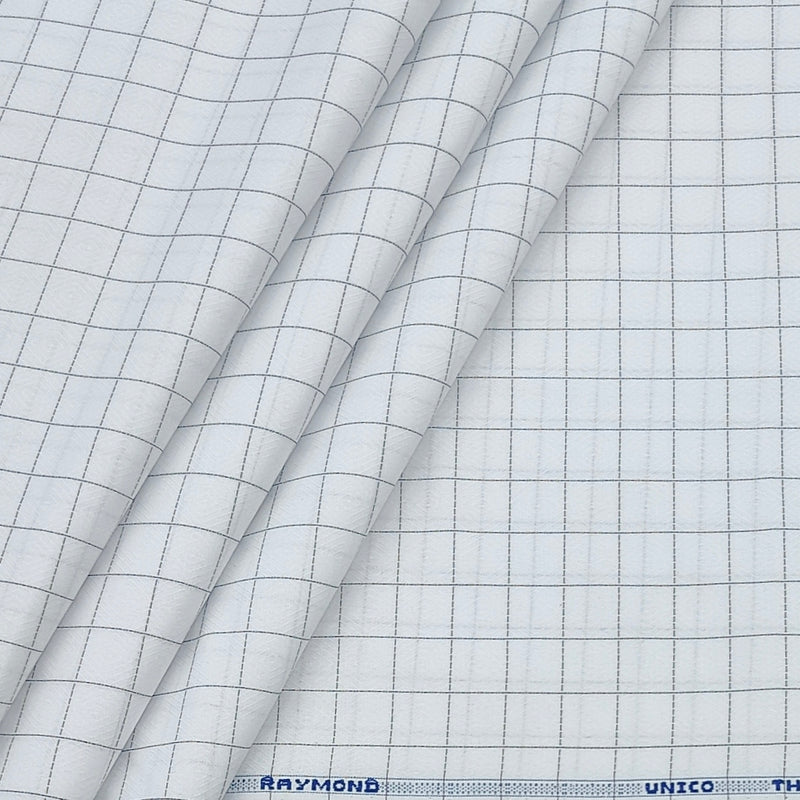 Shirt Fabric Raymond  Poly Cotton Wrinkle Free Check With Jacquard Colour Black N White