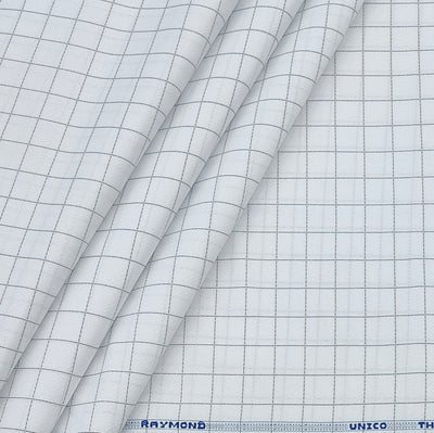 Shirt Fabric Raymond  Poly Cotton Wrinkle Free Check With Jacquard Colour Black N White