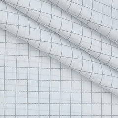 Shirt Fabric Raymond  Poly Cotton Wrinkle Free Check With Jacquard Colour Black N White