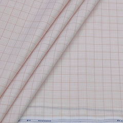 Shirt Fabric Raymond  Poly Cotton Wrinkle Free Check Colour Light Pink