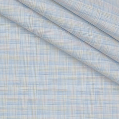 Shirt Fabric Raymond  Poly Cotton Wrinkle Free Check Colour Blue N White