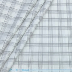 Shirt Fabric Raymond  Poly Cotton Wrinkle Free Broad Check Colour Grey N White