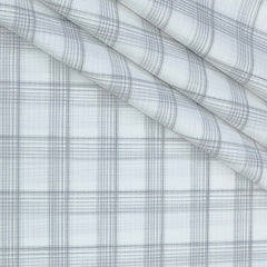 Shirt Fabric Raymond  Poly Cotton Wrinkle Free Broad Check Colour Grey N White