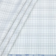 Shirt Fabric Raymond  Poly Cotton Wrinkle Free Broad Check Colour White