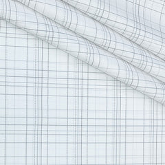 Shirt Fabric Raymond  Poly Cotton Wrinkle Free Broad Check Colour White