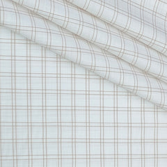 Shirt Fabric Arvind Poly Cotton Wrinkle Free Check Colour Fade Brown