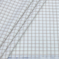 Shirt Fabric Arvind Poly Cotton Wrinkle Free Check Colour Light Brown N White