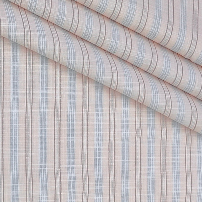 Shirt Fabric Arvind Poly Cotton Wrinkle Free Lining With Slub Colour Light Peach