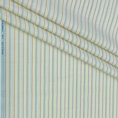 Shirt Fabric Arvind Poly Cotton Wrinkle Free Broad Lining With Slub Colour Ash Brown